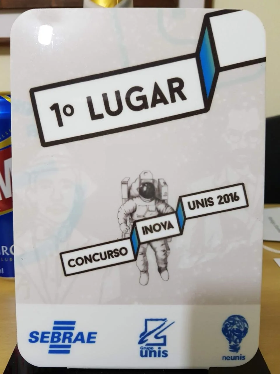 Placa de 1º Lugar do Concurso Inova Unis 2016